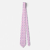 Wit Paars Roze Stippen Patroon Stropdas (Voorkant)