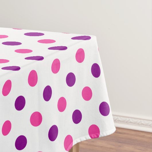 Wit Paars Roze Stippen Patroon Tafelkleed (Voorbeeld)