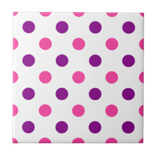 Wit Paars Roze Stippen Patroon Tegeltje