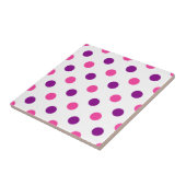 Wit Paars Roze Stippen Patroon Tegeltje (Zijkant)