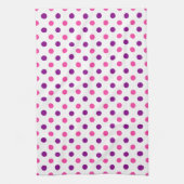 Wit Paars Roze Stippen Patroon Theedoek (Verticaal)