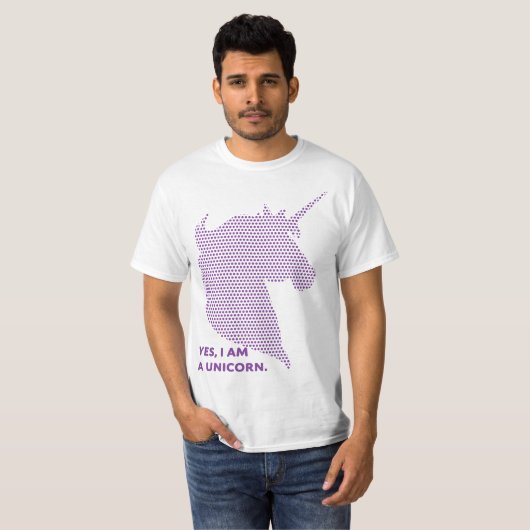 Wit/Paars T-shirt Unicorn (Voorkant volledig)