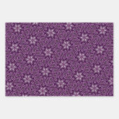 Wit Paarse Abstracte Bloemige Paisley Print Patroo Inpakpapier Vel (Voorkant 3)