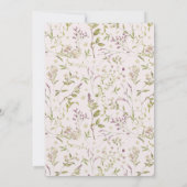 Wit & Paarse Bloemen Waterverf Baby shower Kaart (Achterkant)