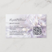 Wit Paarse Calla Bloem Logo Visitekaartje (Achterkant)