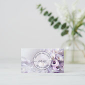 Wit Paarse Calla Bloem Logo Visitekaartje (Staand voorkant)