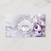 Wit Paarse Calla Bloem Logo Visitekaartje (Voorkant)