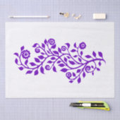 Wit & Paarse Draaiende Bloemige Sierlijke Eenvoud Tissuepapier (Craft)