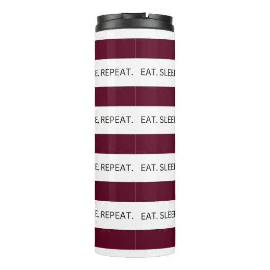 Wit & Paarse gestreepte dans Quote Thermosbeker (Achterkant)