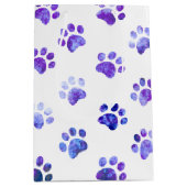 Wit Paarse geweven poot print patroon Medium Cadeauzakje (Voorkant)