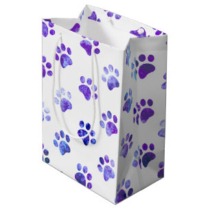 Wit Paarse geweven poot print patroon Medium Cadeauzakje