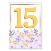 Wit Paarse Goud Bloemengoud Ingelijste Tafel Kaart (Voorkant)