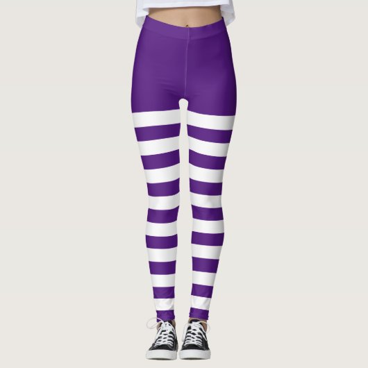 Wit & Paarse Leggings (Voorkant)