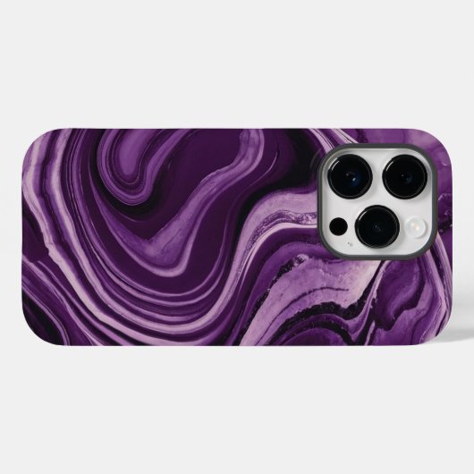 Wit Paarse Marmer Case-Mate iPhone Case (Achterkant (horizontaal))