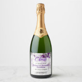 Wit Paarse sprankelende champagne label Sparkling Wijnetiket (Voorkant)