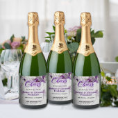 Wit Paarse sprankelende champagne label Sparkling Wijnetiket