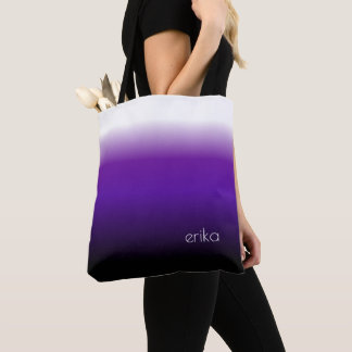 Wit Paarse Zwart Ombre Tote Bag