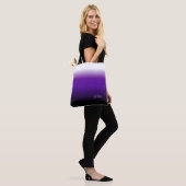 Wit Paarse Zwart Ombre Tote Bag (Op model)