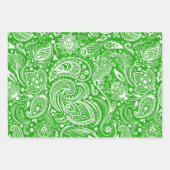 Wit paisley patroon 2 inpakpapier vel (Voorkant 3)