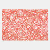 Wit paisley patroon 2 inpakpapier vel (Voorkant)