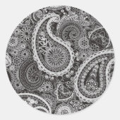  wit paisley-patroon ronde sticker (Voorkant)