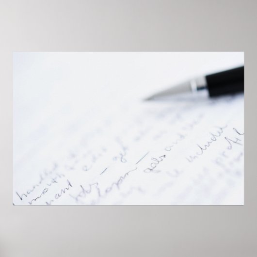 wit papier met tekst en een pen poster (Voorkant)