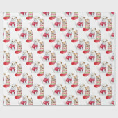 Wit | Papier voor puppy- en keukenkerstverpakking (Vlak)