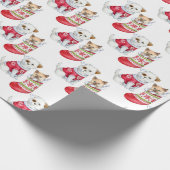 Wit | Papier voor puppy- en keukenkerstverpakking (Hoek)