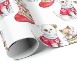 Wit | Papier voor puppy- en keukenkerstverpakking
