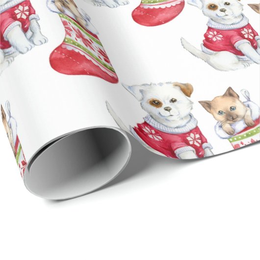 Wit | Papier voor puppy- en keukenkerstverpakking (Rol Hoek)