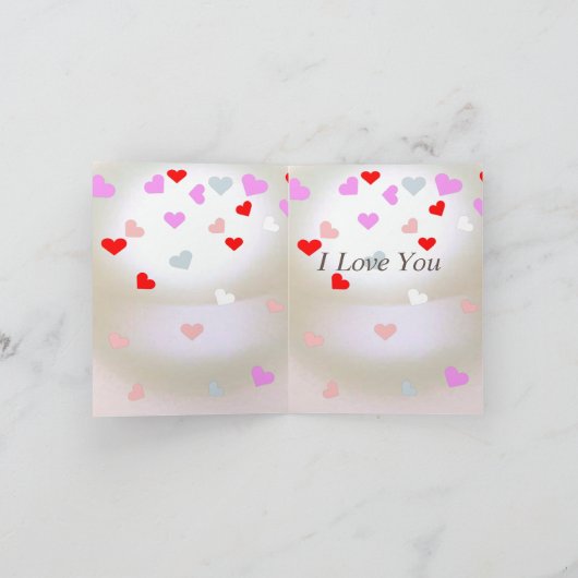 Wit parel effect met harten kaart (Binnen)