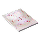 Wit pareleffect met hart notitieblok (Schuin)