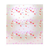 Wit pareleffect met hart notitieblok (Voorkant)