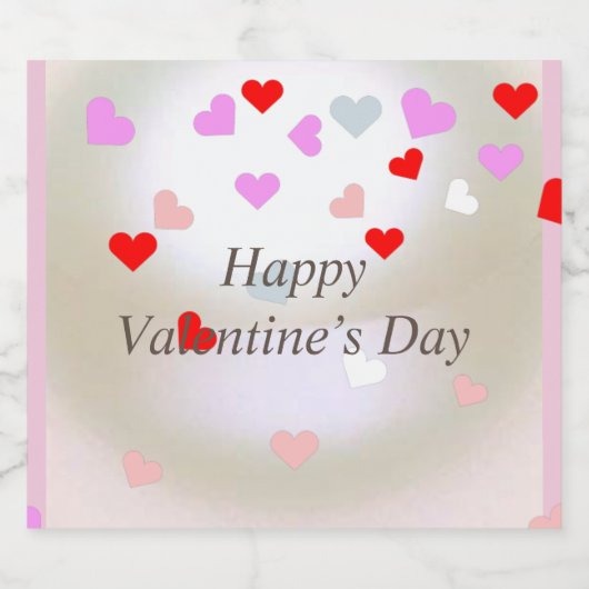 Wit pareleffect met hart sparkling wijnetiket (Enkel label)