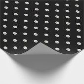 wit parelpatroon op zwart cadeaupapier (Hoek)