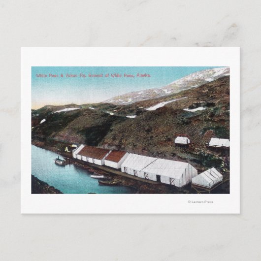 Wit passer en spoorweg Yukon Briefkaart (Voorkant)