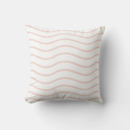 Wit & Pastel Roze Golflijn Design Kussen