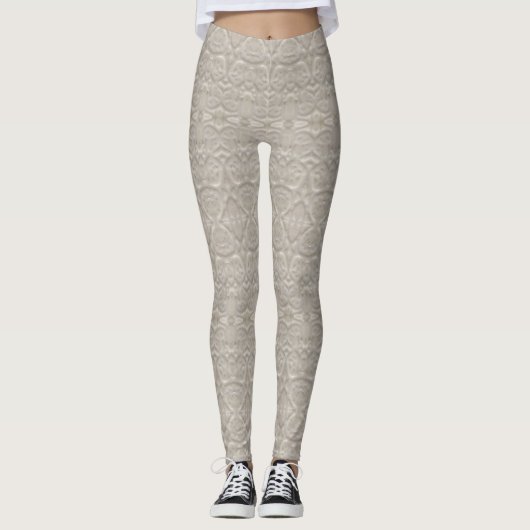 wit patroon leggings (Voorkant)