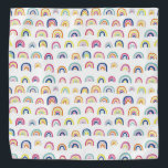 Wit patroon van multiregenboog bandana<br><div class="desc">White Multi Rainbow Bandana. Overeenkomende objecten beschikbaar. Originele kunst van kunstenaars is een eigen illustratie. Gebruik het bericht dat ik hieronder klik voor hulp bij verdere aanpassingen en speciale verzoeken. © Zoe Chapman Design</div>