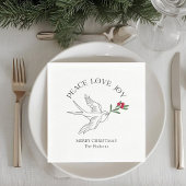 Wit | PEACE LOVE JOY Snowbird Kerstvakantie Servet