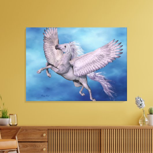 Wit Pegasus verpakt Canvas (Insitu (Woonkamer))