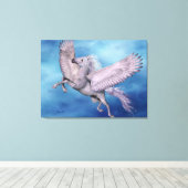 Wit Pegasus verpakt Canvas Afdruk (Insitu (Houten vloer))