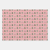 Wit, pepermunt, marsepein origami kerst inpakpapier vel (Voorkant 2)