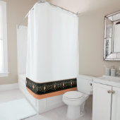 Wit perzik en groen douchegordijn (In situ)