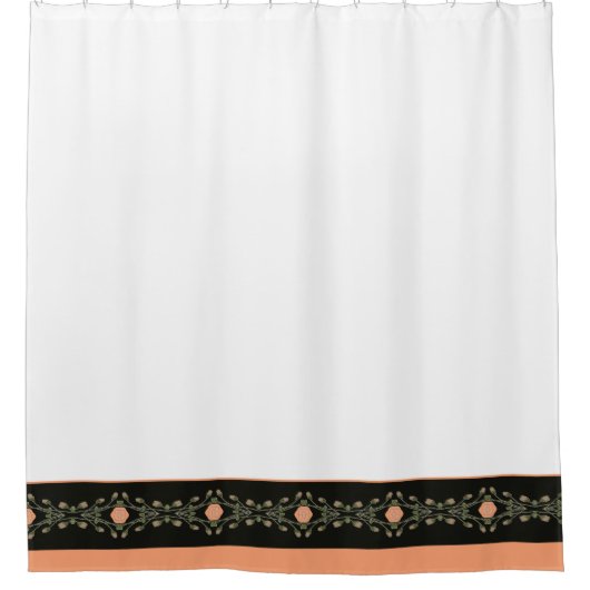 Wit perzik en groen douchegordijn (Voorkant)