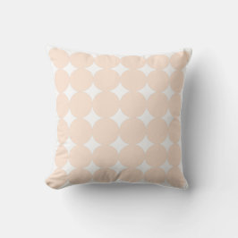 Wit & Perzik Pastel Cirkelpatroon Kussen