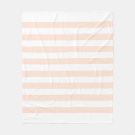 Wit & Perzik Pastel Lijnpatroon Fleece Deken