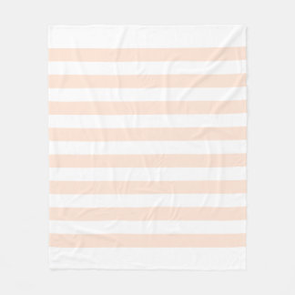 Wit & Perzik Pastel Lijnpatroon Fleece Deken