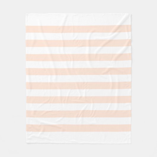 Wit & Perzik Pastel Lijnpatroon Fleece Deken (Voorkant)