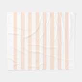 Wit & Perzik Pastel Lijnpatroon Fleece Deken (Voorkant (Horizontaal))